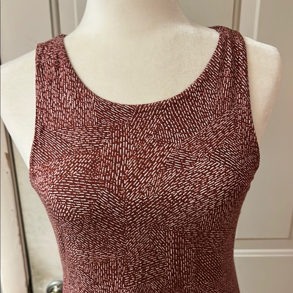 Athleta Textured Burgundy Midi Dress - Picture 2 of 7